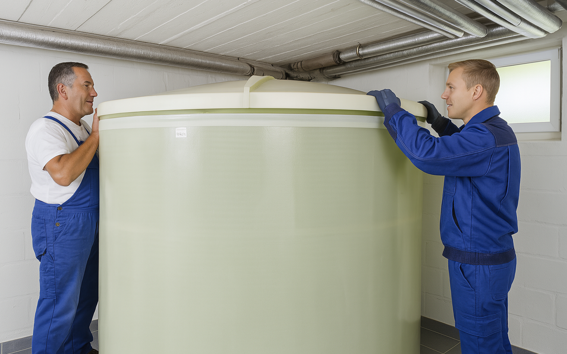 Fachmann bei Tankschutz-Arbeiten